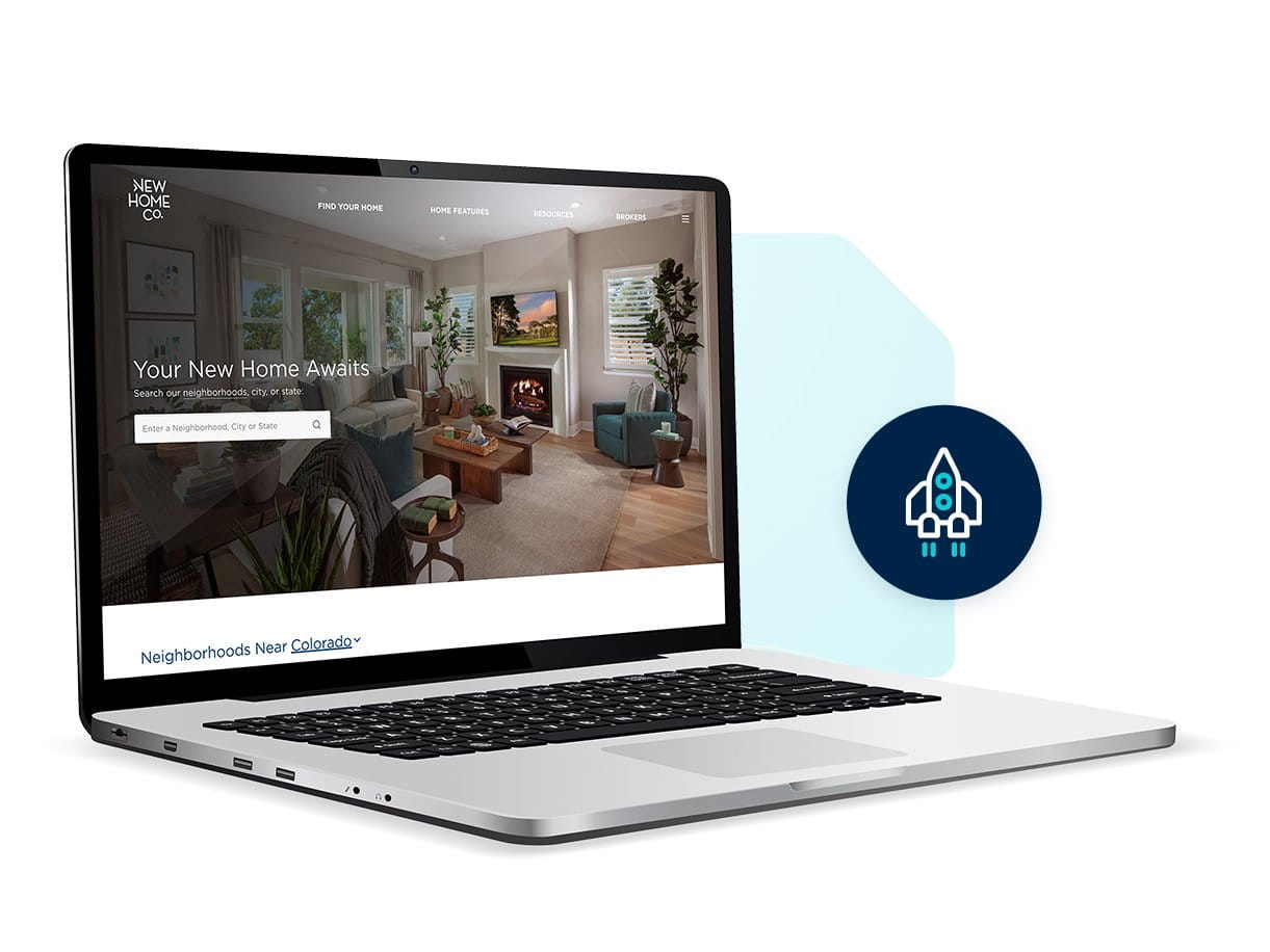 Screenshot of the New Home Company website by Wpromote displayed in a laptop