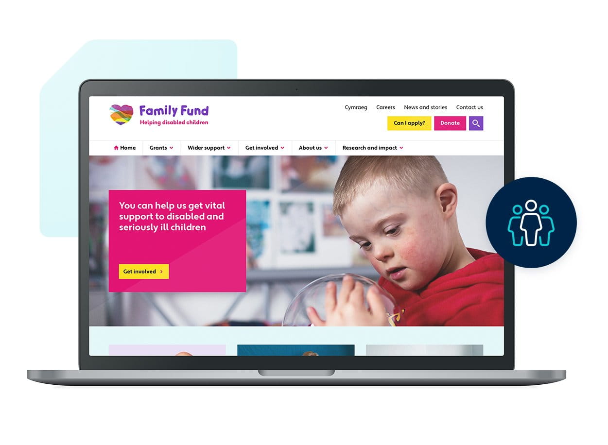 Screenshot of the Family Fund website by Mixd displayed on a laptop