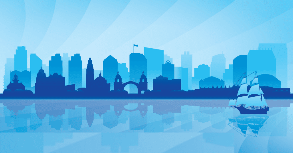 San Diego skyline illustration